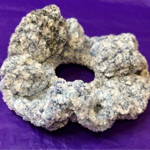 Blue and White Textured Scrunchie NWOT